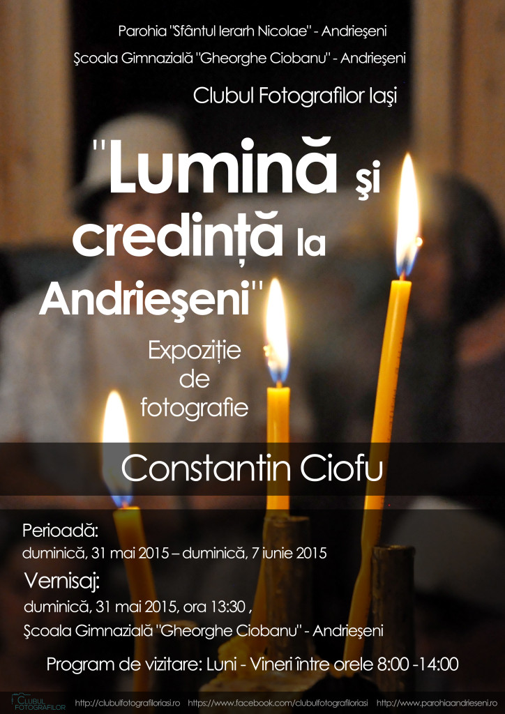 Afis - Lumină şi credinţă la Andrieşeni